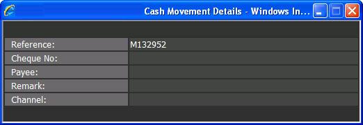 Cash Movement Details
